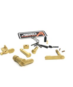 AR-15 Satin Gold Lower Parts Kit TiN Aero
