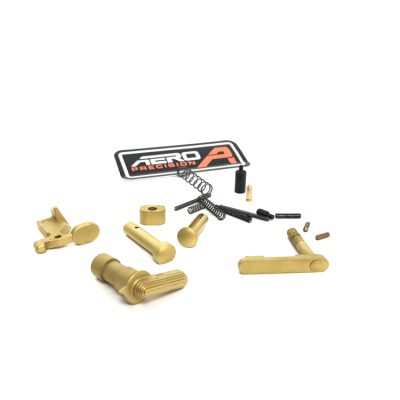 AR-15 Satin Gold Lower Parts Kit TiN Aero