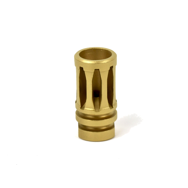 Aero A2 Bird Cage Flash Hider AR15 Satin Gold TiN